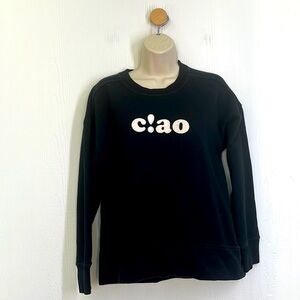 Madewell - Ciao Graphic Black And White Long Sleeve Lightweight Sweatshirt Small